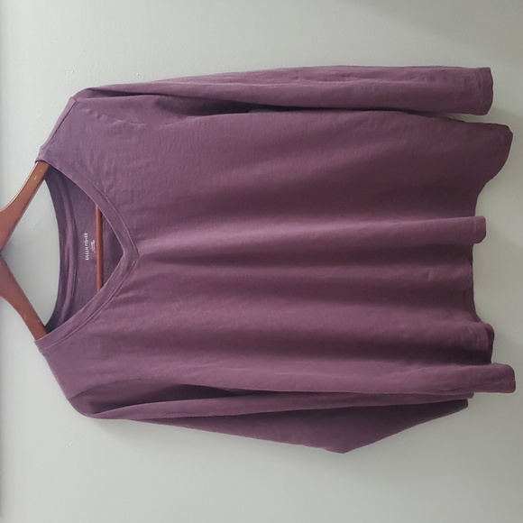 Eileen Fisher Tops - Eileen Fisher Slubby Jersey V Neck Top Purple Size Large